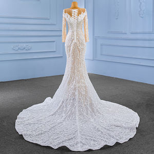 Jancember 222196 perles de luxe Illusion robes de mariée sirènes avec train - Product Image 5