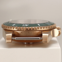 Boîtier de montre personnalisé 40mm Insert de lunette de luxe en or rose pour pièces de montre RLX SUB pour mouvement Seiko NH34 NH35 NH36 NH38