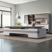 Bureau de direction en MDF moderne minimaliste et élégant Table de patron convertible pour immeuble de bureaux bureau à domicile appartement président directeur
