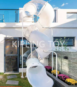 热儿童户外游乐场设备塑料透明白色螺旋管滑梯幼儿园管道滑梯 - Product Image 3