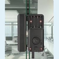 Serrure intelligente A10 à double porte en verre, accès par mot de passe/carte, sans installation, pour usage professionnel, sans perçage, fabriquée en Chine