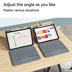 คีย์บอร์ดบลูทูธแบบหมุนได้ 360 องศา รุ่นบางเฉียบ สำหรับ <span class=keywords><strong>iPad</strong></span> <span class=keywords><strong>Pro</strong></span> <span class=keywords><strong>11</strong></span> รุ่นที่ 1 ปี 2018 พร้อมไฟแบ็คไลท์ 7 สี และแทร็คแพดในตัว - Product Image 3