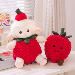 Cuscini da bambino e da bambina adorabili con <span class=keywords><strong>la</strong></span> pelle di HECION piccola fragola di agnello in peluche cuscini regalo di compleanno - Product Image 1