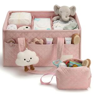Cesta Portátil para Bebé con Divisores Extraíbles, Organizador de Pañales Acolchado, Cesta de Almacenamiento para Guardería - Product Image 1