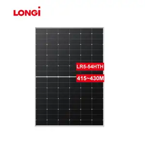 Longi Soar 410W LR5-54HTH-410M Longi Himo 6 Panel Surya dengan Bingkai Hitam Penuh Hitam