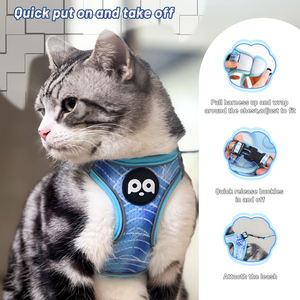 최고의 애완 동물 용품 중소형 개와 고양이를 위한 전천후 메쉬 스텝 인 에어 개 하네스 반사 나일론 조끼 - Product Image 2