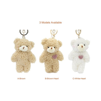 Ours en peluche sac à breloques sac accessoires enfants violet coeur rempli en peluche sac à dos portefeuille pendentif cadeau 5 "pouces cadeau pour les filles