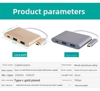CableCreation Hub USB C 5 ports, charge PD 60W, adaptateur multiport en alliage d'aluminium, lecteur de cartes SD/TF 2 ports USB 3.0, tout neuf