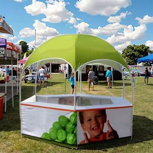 Tente publicitaire hexagonale 3x3 en promotion - Grande tente d'exposition personnalisée, imperméable, résistante au vent, avec structure en aluminium pour promotion - Product Image 1