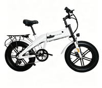 Vélo électrique pliable à pneus larges de 20 pouces pour adultes, 500W, batterie au lithium 48V, 7 vitesses, avec frein à disque