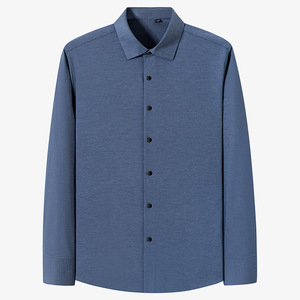 Mùa Thu Mùa Đông Người Đàn Ông Cao cấp Len Dệt Kim Dài Tay Kinh Doanh Giản Dị Áo Sơ Mi Duy Nhất Ngực Đóng Cửa Cho Trẻ Và Trung Tuổi - Product Image 1