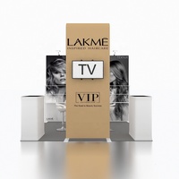 Stand d'exposition 10x10 pour salon professionnel, en tube d'aluminium avec étagère en tissu tendu