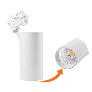 Système d'éclairage sur <span class=keywords><strong>rail</strong></span> blanc <span class=keywords><strong>noir</strong></span> 2 fils 4 fils LED Track Light 30w Commercial Cob Track Spotlight - Product Image 2