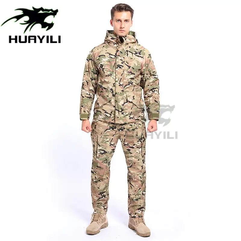 Huayili G8 Tactische Jas Softshell Camo Groothandel Outdoor Winter Lange Softshell Jas Voor Heren