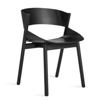 Chaise de bureau moderne en bois avec assise rembourrée à dossier en cuir artificiel pour la maison, le bureau et les salles à manger.