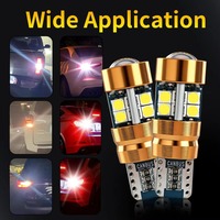 1 Paire de Lampes LED T10 12V pour Voiture, Clignotants Orange Ambre, Feux de Positionnement, Feux de Ville, Ampoule LED T10 168 194 2825 W5W 19 SMD