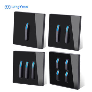 LangYeao Hochwertige Wandsteckdose mit gehärtetem Glas, 1/2/3/4-fach, 1-Wege/2-Wege-Wandschalter mit Anzeige - Product Image 2