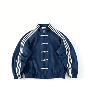 สินค้าใหม่ประจำฤดูใบไม้ผลิและฤดูใบไม้ร่วงปี 2025 สินค้าขายดี เสื้อแจ็คเก็ตคอตั้งติดกระดุมแบบเรียบ แจ็คเก็ตทรงหลวมมีกระเป๋าสำหรับผู้ชาย - Product Image 4