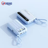 Batterie externe portable ultra-mince Li-Polymère 10000mAh 20W Chargeur rapide Affichage LED Support Câbles Utilisation extérieure Logo personnalisé