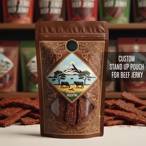 Custom Printed Beef Jerky <b>Bags</b> Resealable Zipper Closure Food Grade Plastic Stand Up Outdoor Snack <b>Packing</b> Factory Direct - Product Image 2