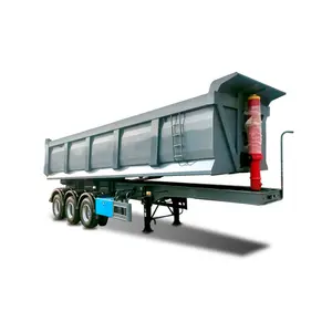 Hot Verkoop Heavy Duty 40/45/60 Cbm 3 Assen Achter Einde Bodem Dump Truck Trailers