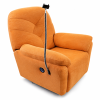 Fauteuil inclinable électrique moderne avec support pour téléphone, en cuir véritable