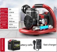 Compresseur d'air portable silencieux sans huile, pompe à air sans fil alimentée par batterie au lithium pour le travail du bois, la cloueuse et l'usage domestique DIY