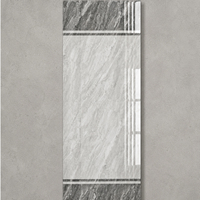 Escaliers en marbre gris, marches en carreaux de porcelaine brillants pour la décoration d'escaliers intérieurs, 470x1200mm, design antidérapant pour villa