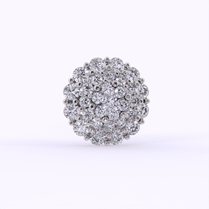 Glamorous Cluster Stud Pendientes 14K Oro Rosa sólido con diamantes cultivados en laboratorio Joyería de aniversario de boda llamativa y llamativa - Product Image 4