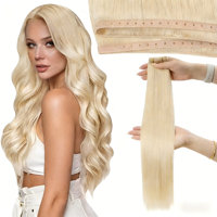 Extensions de cheveux naturels Genius European Butterfly Hole Machine Double Weft, doux, ondulés, Remy, Ring-X Hair Micro-Link Double Drawn
