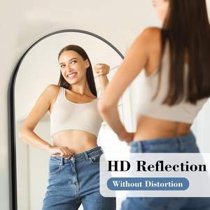 <b>Arched</b> Full Length <b>Mirror</b> Aluminum Frame Floor Standing Modern Design Handmade 2mm Thick for Bedroom Living Room Home Use - Product Image 2