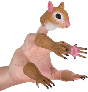 Juego de Marionetas de Dedo de Animales Realistas de PVC de Alta Calidad, Ardilla, Perro, Gato, Panda, Juego de Roles de Dibujos Animados, Juguete de Confort para Niños, Regalo - Product Image 1