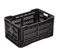 Caisse à lait pliable en plastique de 12,7 gallons, panier de rangement empilable, conteneur de transport logistique pour supermarché et entrepôt