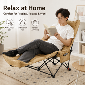Chaise pliante inclinable portable, réglable pour s'asseoir et se reposer, idéale pour le camping en plein air, la pêche, les pique-niques, la sieste au bureau et les loisirs - Product Image 6
