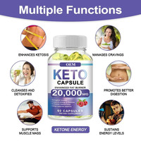 OLLI OEM/ODM Capsules Minceur Keto à Base d'Extraits Végétaux, Véganes et Naturelles, Supplément Diététique Immunitaire pour la Perte de Poids, Vente Chaude