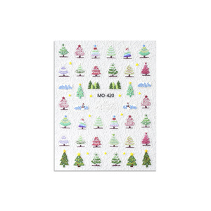 2025 offre spéciale nouveau rose noël flocons <span class=keywords><strong>de</strong></span> neige arcs cloches arbre Nail Art autocollant auto-adhésif Nail Art décalcomanies breloques pour ongles - Product Image 6