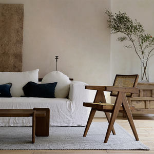 Nghề chế tác gỗ hơn nữa |   Ghế ăn gỗ nguyên khối phong cách cổ điển, hoài cổ, kiểu Wabi-Sabi, kiểu dáng cũ kỹ - Nội thất gia đình bằng mây đan - Product Image 3