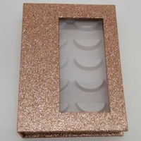 Boîte d'emballage pour faux cils en papier brillant avec strass et paillettes, personnalisable avec votre propre logo, vente en gros