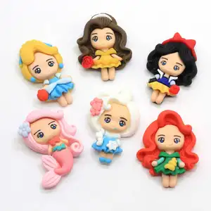 Resin Girl Cute Princess Beads Decoration DIY Charms Accessories Key Chain Ring Ornament Craft Hair Band Embellishment