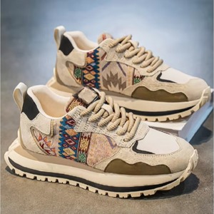 Nouvelles Chaussures de Marche Rétro Solides à Lacets 2026 Légères Respirantes Antidérapantes avec Design Patchwork et Tige en PU/PVC pour Usage Quotidien - Product Image 2
