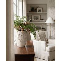 Vas Bunga Vintage Tuscany, Vas Rustic Distressed Buatan Tangan untuk Meja, Cocok untuk Rumah & Hotel