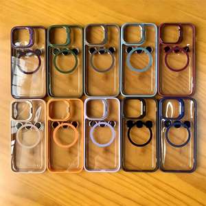 Custodia Magnetica con Supporto in Metallo per <span class=keywords><strong>iPhone</strong></span> 17 16 15 14 <span class=keywords><strong>Pro</strong></span> Max <span class=keywords><strong>11</strong></span>, Protezione <span class=keywords><strong>Fotocamera</strong></span> in Vetro, Cover Trasparente - Product Image 2