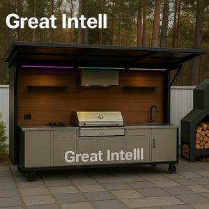 Sang trọng hiện đại <span class=keywords><strong>RTA</strong></span> ngoài trời phòng đựng thức ăn đảo BBQ nhà bếp lưu trữ tủ hoàn thành thiết lập hoàn chỉnh nướng Modular nhà bếp thực phẩm giỏ hàng - Product Image 3