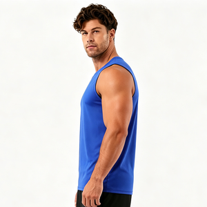 Custom Summer New Style Solid Men's <b>Singlet</b> Sleeveless Sports Tank Top Custom Cotton Spandex <b>Running</b> tank top for Men - Product Image 3