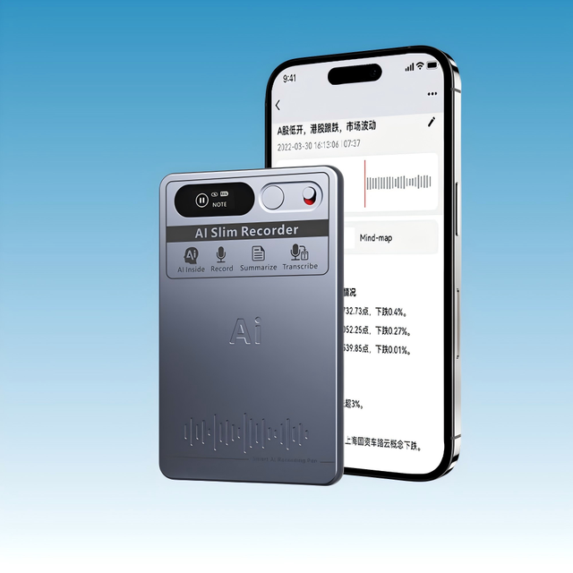 Smart AI Voice Recorder Card Hot Selling ChatGPT-4 Supports 118 Languages Transcribes Free Subscription ChatGPT 64Gb 36H Digital