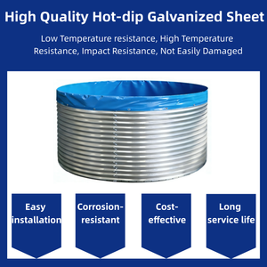 Estanque de Peces de Lona Galvanizada + Revestimiento de PVC Anti-filtraciones, Estanque de Acuicultura de Alta Densidad Personalizable/Tanque de Almacenamiento de Agua - Product Image 2