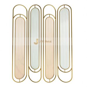 EX066 Séparateur de pièce ovale personnalisé en métal, panneau de cloisonnement en acier inoxydable pour bureau, hall d'entrée et couloir - Product Image 2