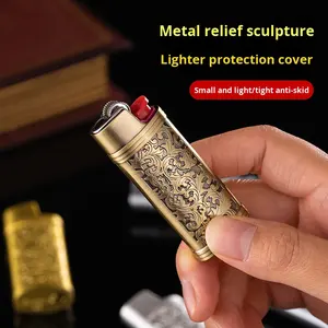 J6 Vente en gros Alliage de zinc pour étui de <span class=keywords><strong>briquet</strong></span> jetable Petit <span class=keywords><strong>briquet</strong></span> créatif à fleurs riches Coque de <span class=keywords><strong>briquet</strong></span> - Product Image 2