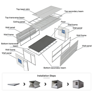 Maisons conteneurs mobiles pliables - Design moderne portable Dimensions personnalisables Bureaux temporaires extérieurs Cuisine - Product Image 2