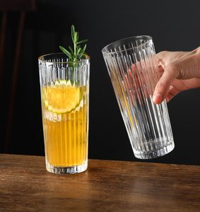 Tazze alte Creative moderne di vetro trasparente con le strutture, durevole & alla moda per la casa, gli uffici, i caffè, ideale per i cocktail, il succo, tè - Product Image 4
